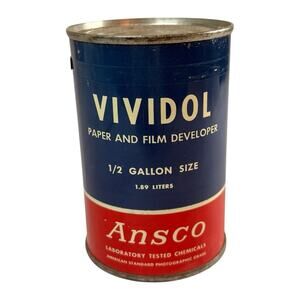SEALED VTG Ansco Vividol Paper and Film Developer 1/2 Gallon Size 1.89 Liters